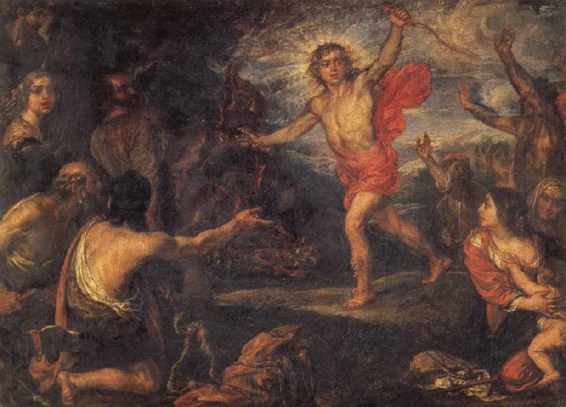 SANDRART, Joachim von Apollo and the Serpent Python Spain oil painting art